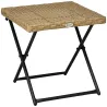 Mesa de Terraza Exterior de Ratán PE Plegable con Patas Cruzadas y Marco de Acero para Patio Balcón 40x40x40 cm ... - Ogal.Es