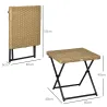 Mesa de Terraza Exterior de Ratán PE Plegable con Patas Cruzadas y Marco de Acero para Patio Balcón 40x40x40 cm ... - Ogal.Es