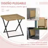 Mesa de Terraza Exterior de Ratán PE Plegable con Patas Cruzadas y Marco de Acero para Patio Balcón 40x40x40 cm ... - Ogal.Es