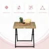 Mesa de Terraza Exterior de Ratán PE Plegable con Patas Cruzadas y Marco de Acero para Patio Balcón 40x40x40 cm ... - Ogal.Es