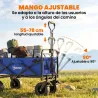 Carro de Jardín Plegable con Longitud y Ángulo del Mango Ajustables y Bolsa de Transporte Carga 100 kg Azul Oscuro - Ogal.Es