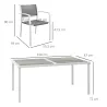 Juego de Comedor de Jardín de 7 Piezas con 1 Mesa y 6 Sillas Apilables Estilo Moderno para Terraza Patio Blanco ... - Ogal.Es