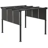 Cenador para Exterior 3x3 m con Techo Deslizante Marco de Acero Impermeable y Anti-UV para Terraza Patio Gris Os... - Ogal.Es