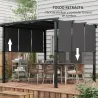 Cenador para Exterior 3x3 m con Techo Deslizante Marco de Acero Impermeable y Anti-UV para Terraza Patio Gris Os... - Ogal.Es