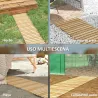 Camino de Jardín de Madera 120x38 cm Pasarela Recta Enrollable para Exteriores Resistente a la Intemperie Natural - Ogal.Es