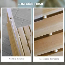 Camino de Jardín de Madera 120x38 cm Pasarela Recta Enrollable para Exteriores Resistente a la Intemperie Natural - Ogal.Es