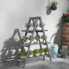 Soporte para Plantas Plegable de Madera Estantería para Macetas de 3 Niveles con Marco en A 100x36x112 cm Gris - Ogal.Es