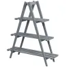 Soporte para Plantas Plegable de Madera Estantería para Macetas de 3 Niveles con Marco en A 100x36x112 cm Gris - Ogal.Es
