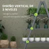 Soporte para Plantas Plegable de Madera Estantería para Macetas de 3 Niveles con Marco en A 100x36x112 cm Gris - Ogal.Es
