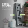 Soporte para Plantas Plegable de Madera Estantería para Macetas de 3 Niveles con Marco en A 100x36x112 cm Gris - Ogal.Es