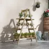 Soporte para Plantas Plegable de Madera Estantería para Macetas de 3 Niveles con Marco en A 100x36x112 cm Natural - Ogal.Es