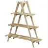 Soporte para Plantas Plegable de Madera Estantería para Macetas de 3 Niveles con Marco en A 100x36x112 cm Natural - Ogal.Es