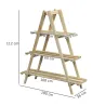 Soporte para Plantas Plegable de Madera Estantería para Macetas de 3 Niveles con Marco en A 100x36x112 cm Natural - Ogal.Es