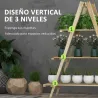Soporte para Plantas Plegable de Madera Estantería para Macetas de 3 Niveles con Marco en A 100x36x112 cm Natural - Ogal.Es