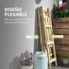 Soporte para Plantas Plegable de Madera Estantería para Macetas de 3 Niveles con Marco en A 100x36x112 cm Natural - Ogal.Es