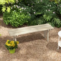 Banco de Madera de 2 Plazas Carga 220 kg Banco de Exterior para Jardín Patio Terraza 130x38x45 cm Natural - Ogal.Es
