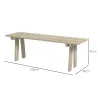 Banco de Madera de 2 Plazas Carga 220 kg Banco de Exterior para Jardín Patio Terraza 130x38x45 cm Natural - Ogal.Es