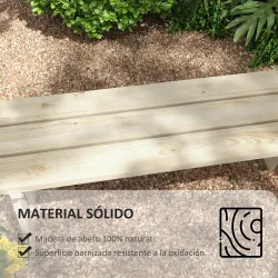 Banco de Madera de 2 Plazas Carga 220 kg Banco de Exterior para Jardín Patio Terraza 130x38x45 cm Natural - Ogal.Es