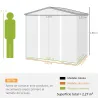 Caseta de Jardín 190x131x188 cm Cobertizo Metálico para Herramientas con 2 Ventilaciones y Puerta para Terraza R... - Ogal.Es