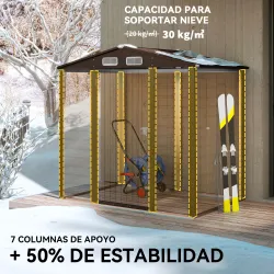 Caseta de Jardín 190x131x188 cm Cobertizo Metálico para Herramientas con 2 Ventilaciones y Puerta para Terraza R... - Ogal.Es