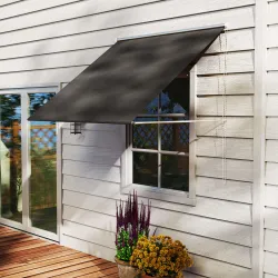 Toldo Retráctil de Exterior con Marco de Aluminio Ángulo de Inclinación Ajustable Anti-UV 150x120 cm Gris Oscuro - Ogal.Es