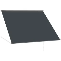 Toldo Retráctil de Exterior con Marco de Aluminio Ángulo de Inclinación Ajustable Anti-UV 150x120 cm Gris Oscuro - Ogal.Es