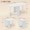 Mesa de Cocina Plegable con Alas Abatibles Mesa Multifuncional de Estilo Moderno de Forma Ovalada 163x80x75 cm B... - Ogal.Es