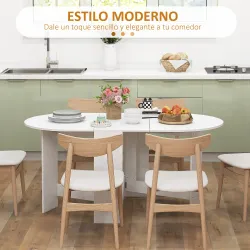 Mesa de Cocina Plegable con Alas Abatibles Mesa Multifuncional de Estilo Moderno de Forma Ovalada 163x80x75 cm B... - Ogal.Es