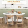 Mesa de Cocina Plegable con Alas Abatibles Mesa Multifuncional de Estilo Moderno de Forma Ovalada 163x80x75 cm B... - Ogal.Es