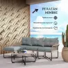 Conjunto de Jardín de Ratán Sintético con Sofá de Exterior de 4 Módulos y 1 Mesa de Centro y Cojines Gris - Ogal.Es