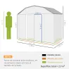Caseta de Exterior Metálica 2,7 m² 238x132x198,5 cm con Base Estantes Ajustables 2 Puertas Corredizas y 2 Ventan... - Ogal.Es