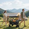 Carro Plegable con Toldo Desmontable Longitud y Ángulo del Mango Ajustables y Bolsa de Transporte Carga 100 kg N... - Ogal.Es