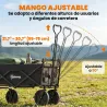 Carro Plegable con Toldo Desmontable Longitud y Ángulo del Mango Ajustables y Bolsa de Transporte Carga 100 kg N... - Ogal.Es