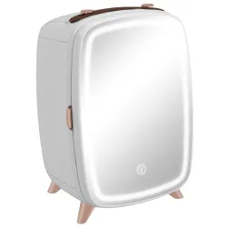 Nevera para Cosméticos Pequeña con 6L Capacidad con Puerta con Espejo y Luces LED Ajustables 24,3x19,4x35,6 cm B... - Ogal.Es