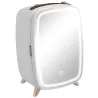 Nevera para Cosméticos Pequeña con 6L Capacidad con Puerta con Espejo y Luces LED Ajustables 24,3x19,4x35,6 cm B... - Ogal.Es