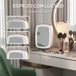 Nevera para Cosméticos Pequeña con 6L Capacidad con Puerta con Espejo y Luces LED Ajustables 24,3x19,4x35,6 cm B... - Ogal.Es