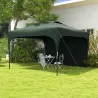 Cenador de Jardín 3x3 m con Altura Ajustable 1 Pared Lateral Impermeable 4 Bolsas de Arena y Bolsa de Transporte... - Ogal.Es