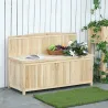 Banco de Jardín con Baúl de Almacenaje y Respaldo Carga 250 kg para Patio Terraza Balcón 115x45x75 cm Natural - Ogal.Es