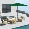 Sombrilla de Jardín 290x200x248 cm con 6 Varillas Apertura Manual Anti-UV Ángulo Ajustable para Terraza Exterior... - Ogal.Es