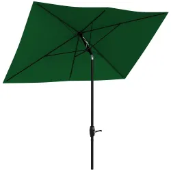Sombrilla de Jardín 290x200x248 cm con 6 Varillas Apertura Manual Anti-UV Ángulo Ajustable para Terraza Exterior... - Ogal.Es