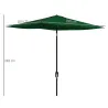 Sombrilla de Jardín 290x200x248 cm con 6 Varillas Apertura Manual Anti-UV Ángulo Ajustable para Terraza Exterior... - Ogal.Es