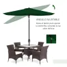 Sombrilla de Jardín 290x200x248 cm con 6 Varillas Apertura Manual Anti-UV Ángulo Ajustable para Terraza Exterior... - Ogal.Es