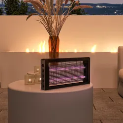Lámpara Antimosquitos con Luces LED Mata Mosquitos Eléctrico Efecto 60 m² para Interior 49x6x25 cm Negro - Ogal.Es