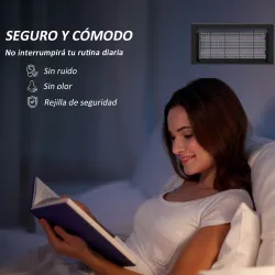 Lámpara Antimosquitos con Luces LED Mata Mosquitos Eléctrico Efecto 60 m² para Interior 49x6x25 cm Negro - Ogal.Es