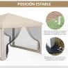 Cenador de Jardín 3x3 m con Mosquiteras Anti-UV Marco de Acero y Bolsa de Transporte para Patio Terraza Fiesta B... - Ogal.Es