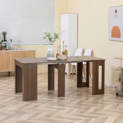 Mesa de Comedor Extensible para 4-6 Personas Mesa Auxiliar Multifuncional para Estudio Cocina 180x85x75 cm Marrón - Ogal.Es