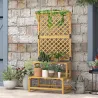 Soporte para Plantas de 2 Niveles con Celosía Enrejado con 2 Estantes de Madera para Jardín Terraza 75x50x166 cm... - Ogal.Es