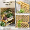 Soporte para Plantas de 2 Niveles con Celosía Enrejado con 2 Estantes de Madera para Jardín Terraza 75x50x166 cm... - Ogal.Es