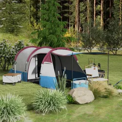 Tienda de Campaña para 2 Personas con 2 Habitaciones y Bolsa de Transporte Impermeable 420x200x150 cm Multicolor - Ogal.Es