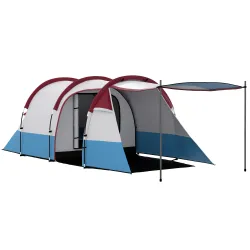 Tienda de Campaña para 2 Personas con 2 Habitaciones y Bolsa de Transporte Impermeable 420x200x150 cm Multicolor - Ogal.Es
